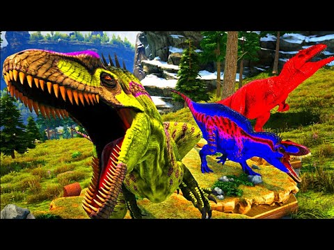 O PAI ACROCANTOSSAURO DEVOROU O SEU PRÓPRIO FILHOTE! Ark Survival Evolved