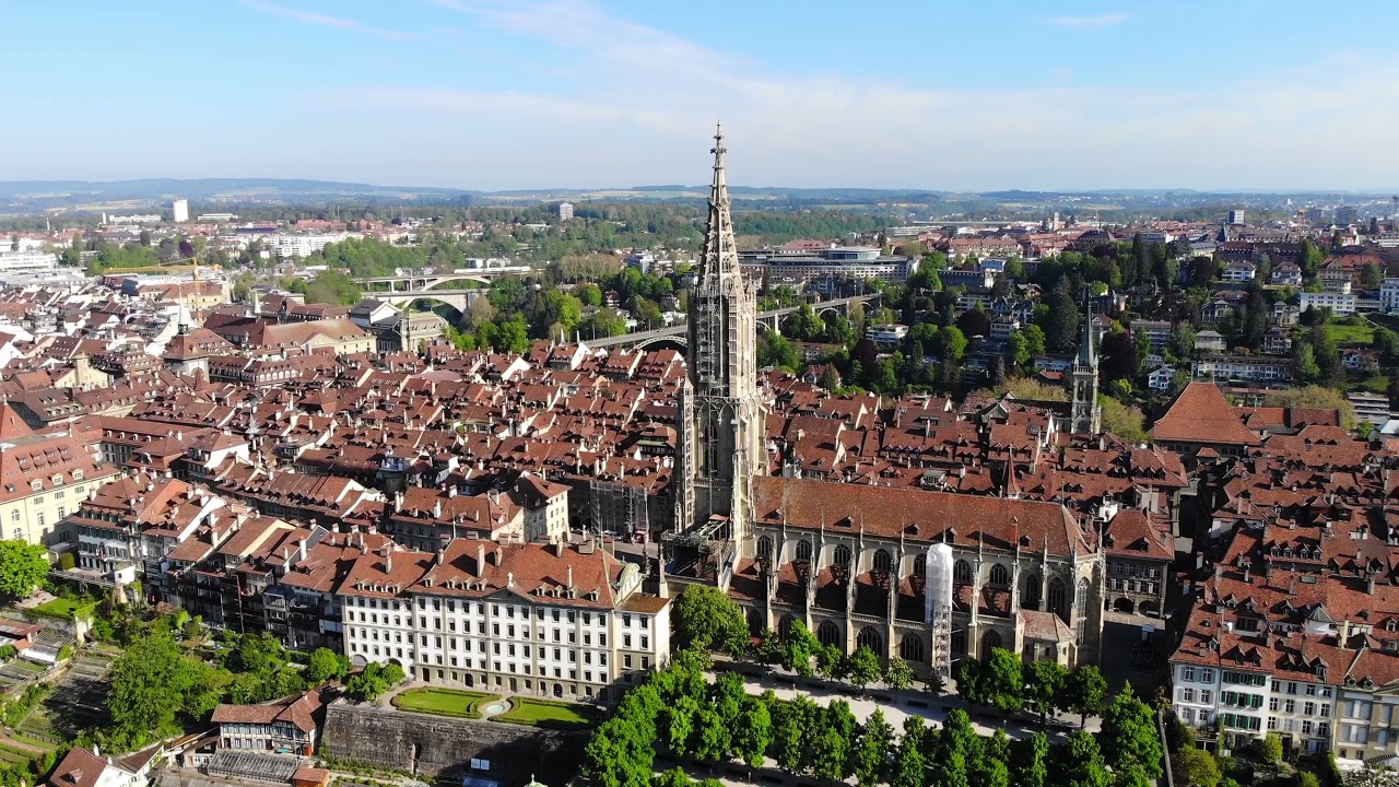 Behold the breathtaking aerial perspective of Bern Minster.