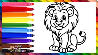 Draw And Color A Lion 🦁🌈 Drawings For Kids