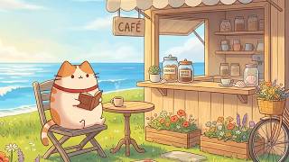 Cozy Seaside Cafe with Mochi 🏖️ Calm Lofi Beats for Study & Focus 📚 Find Inner Peace