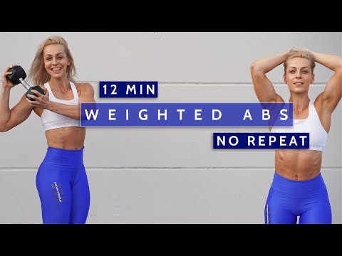 12 MIN ABS WITH WEIGHTS - Extra Strong Core | No Repeat | Burn | Dumbbell Ab Workout | Killer Abs