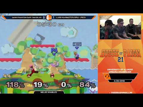 [HOP 21] Gary Oak + DannyPhantom (B) vs. ORLY + Luigi Ka-Master (R) SSBM Doubles
