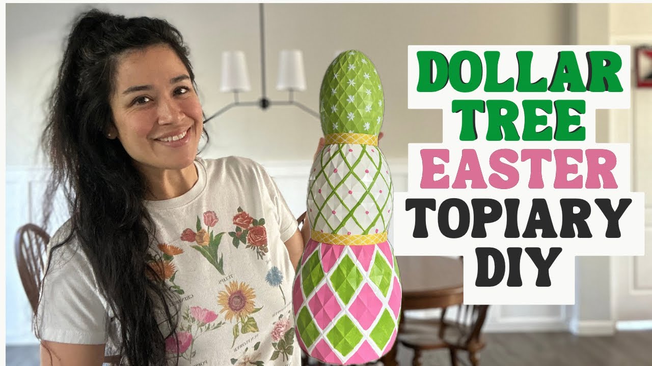 EASTER SPRING TOPIARY DOLLAR TREE DIY: Budget-Friendly Decor 2024 #dollartreediys #dollartree