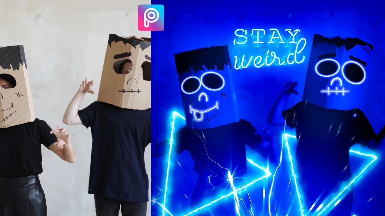 How to put neon lights in the photo | Turn day into night | Edit photo on mobile with PicsArt