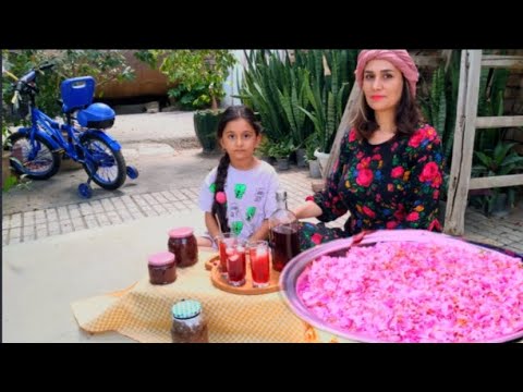 Learning from zero to one hundred how to pick flowers and make sugar flowers,flower jam ، rose syrup