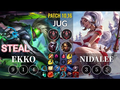 DFM Steal Ekko vs Nidalee Jungle - KR Patch 10.16