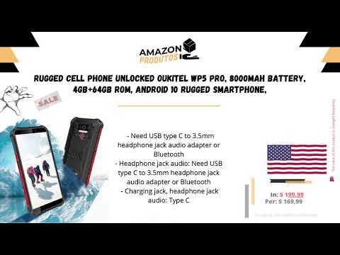 Rugged Cell Phone Unlocked OUKITEL WP5 Pro, 8000mAh Battery, 4GB+64GB ROM, Android 10