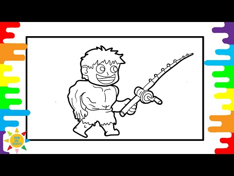 Hulk Is Fishing Coloring Pages | Hulk Coloring Pages | Coloring Pages