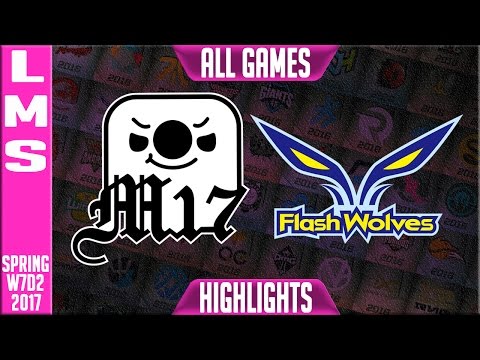 Machi 17 vs Flash Wolves Highlights All Games - LMS W7D2 Spring 2017 M17 vs FW All Games