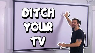 BETTER Than My 4k TV! | Akia Screens 110 inch Pull Down Projector Screen | 16:9 Retractable