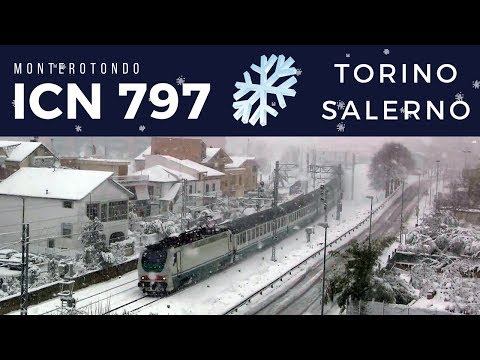 Intercity Notte 797 Torino - Salerno sotto la neve a Monterotondo