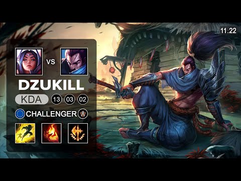 Dzukill Yasuo Top vs Irelia - EUW Challenger - Season 11 Patch 11.22