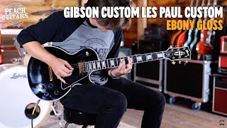 Video thumbnail for No Talking...Just Tones | Gibson Custom Les Paul Custom w/ Ebony Fingerboard Gloss Ebony by Peach Guitars