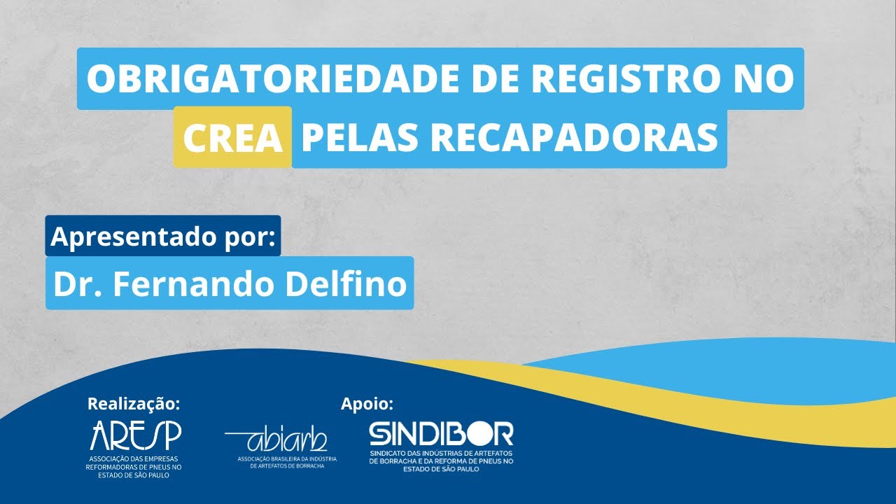 LIVE: Obrigatoriedade de registro no CREA pelas recapadoras