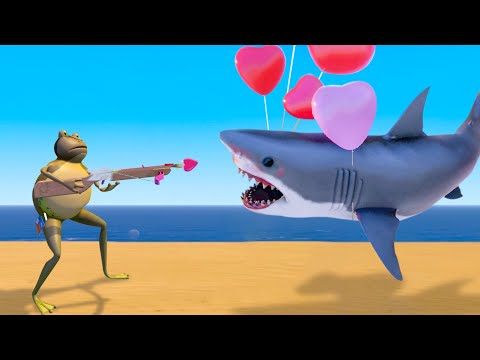 NEW LOVE GUN vs SHARKS - Amazing Frog Part 201 | Pungence - YouTube