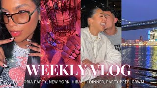 WEEKLY VLOG ♡ (GOING TO A PARTY ALONE.. LIT HIBACHI DINNER, EXPLORING NYC, EUPHORIA MAKEUP, TEA!!+)