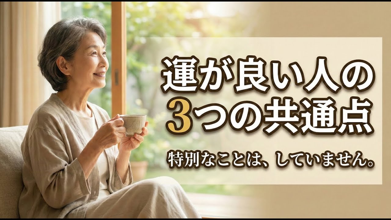 運が良い人は、特別なことをしていません。自然とこの３つを大切にしています。