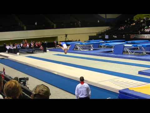 2014 Worlds Tumbling Kristof Willerton GBR 1st pass Prelims Men