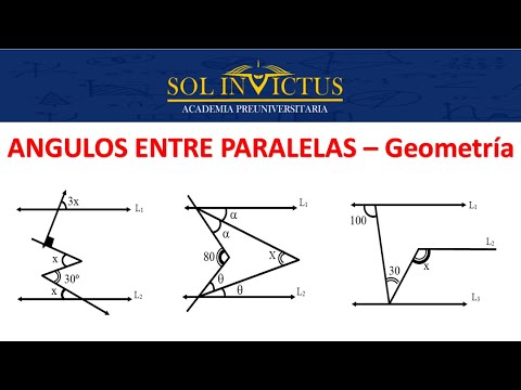 ANGULOS ENTRE PARALELAS - NIVEL ESCOLAR Teoria y Ejercicios