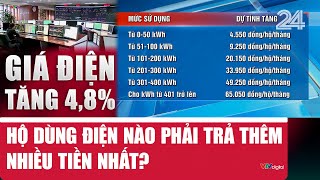 Giá điện tăng 4_8%_ hộ dùng điện nào phải trả thêm nhiều tiền nhất? | VTV24