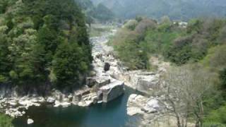 preview picture of video 'Kiso Gorge from the train view of the JR chuo west line in japan.'