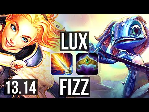 LUX vs FIZZ (MID) | 6 solo kills, 9/2/3, 1.0M mastery, Dominating | TR Diamond | 13.14
