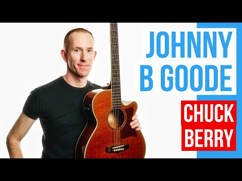 Johnny B Goode ★ Chuck Berry ★ Easy Acoustic Guitar Lesson [with PDF]