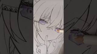 drawing 猫又おかゆ #猫又おかゆ  #hololive #drawing #shorts