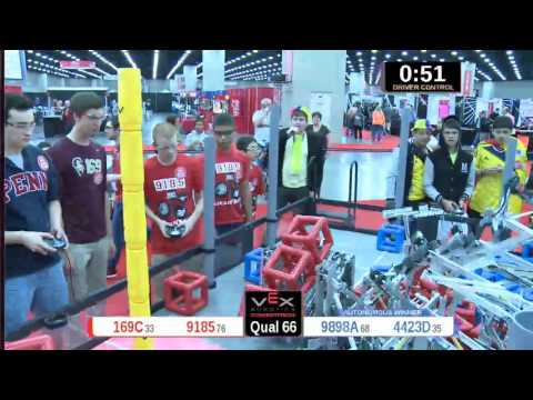 2015 VRC Engr Q66 - 169C 9185 vs 9898A 4423D - 61 to 42 - VEX Worlds 2015 - Engineering Division