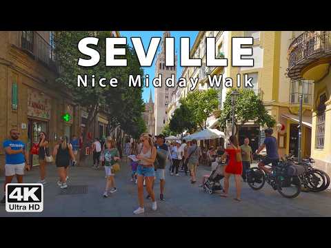 Seville's Beautiful City Center | 4K UHD Virtual Walking Tour, Spain