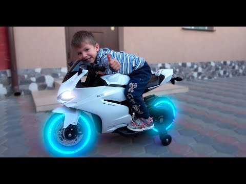Funny kids ride on sportbike pocket bike / unboxing and asse...