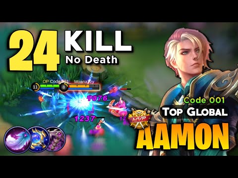 24 KILL 0 DEATH! Aamon Jungle Build [ Best Build Aamon Top Global ] By Code 001- Mobile Legends