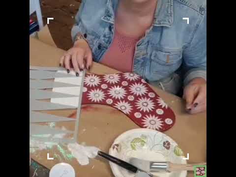 From a 2.50 @hobbylobby wood piece to a Sparkling Stocking Holiday Decor