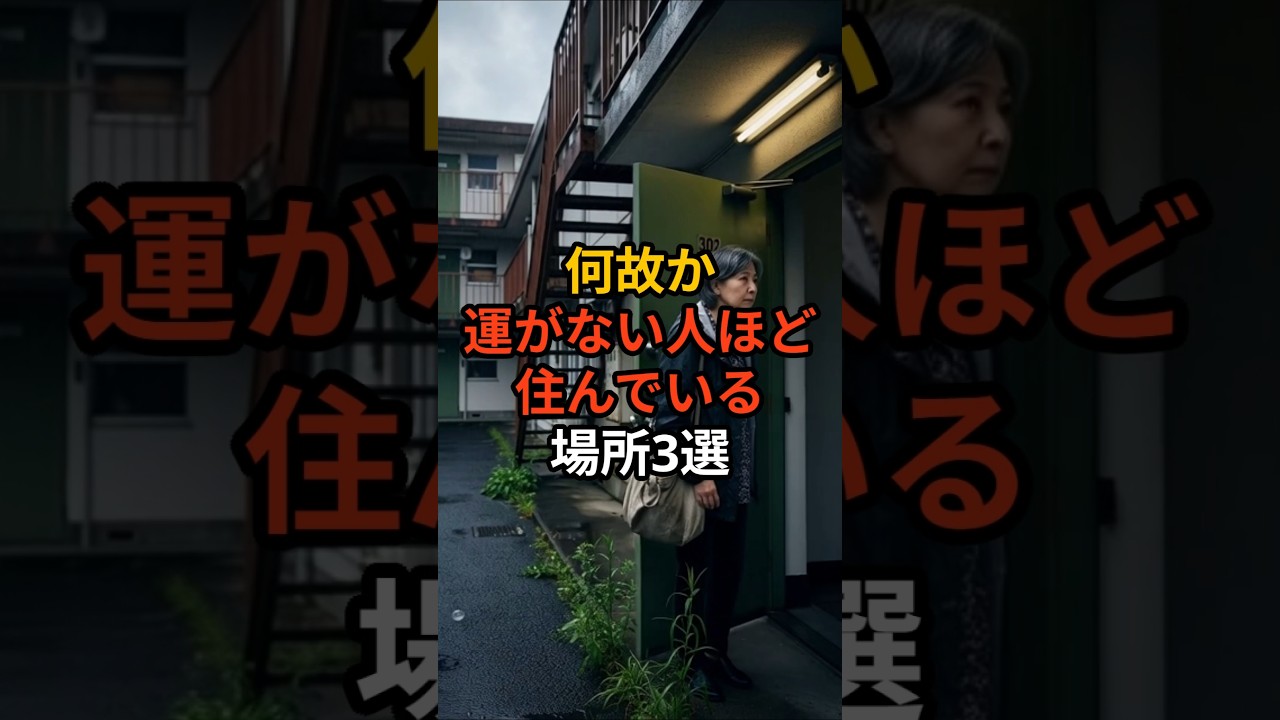 何故か運がない人ほど住んでいる場所3選 #shorts  #住んではいけない #運を下げる場所 #逆パワースポット