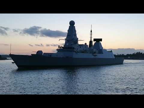 Hms Defender leaving Plymouth 22/05/2021 start of CSG21