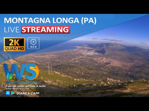 🔴 Montagna Longa live webcam - Panoramica golfo di Carini