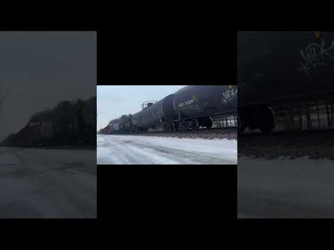 Single Canadian Pacific Engine Pulling Big Mixed Freight Load through Saratoga, NY.  1/14/26 #trains