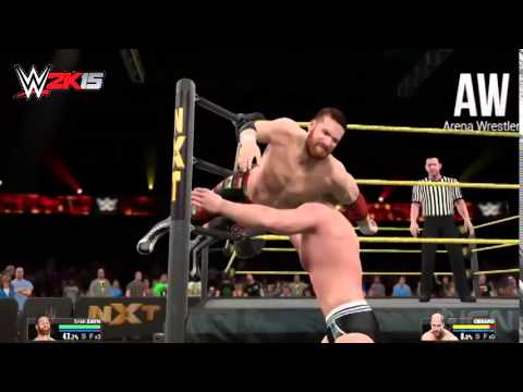 WWE'2K15 - Sami Zayn's Torpedo DDT in Cesaro on Floor  [HD]