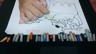 Coloring Picture Of A Little Girl Surprised To See A Wolf On Her Grandmother's Bed 4 - Airline