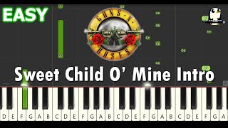 Sweet Child O' Mine (Intro Melody) - Guns N' Roses | EASY Piano Tutorial | [Synthesia + MIDI]