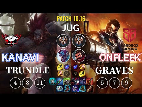 JDG Kanavi Trundle vs SB OnFleek Graves Jungle - KR Patch 10.16