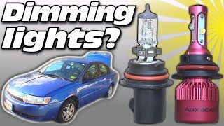 How To STOP Dimming Headlights When BASS HITS | Testing Halogen vs LED Headlight | Fix Car Audio Dim