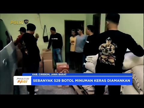 POLRESTA CIREBON SITA RATUSAN BOTOL MIRAS HASIL RAZIA PEKAT