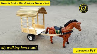 How to Make Horse Cart with Wood Sticks diy - Ultr