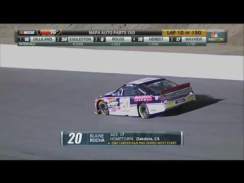 2016 NASCAR K&N Series @ Kern County - Blaine Rocha Crash