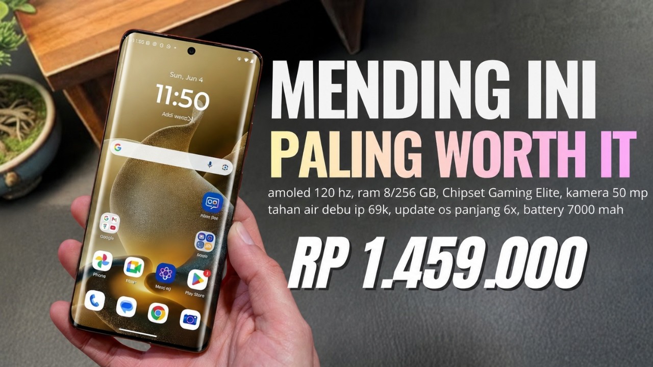 MURAH PALING WORTH IT‼️RAM 8/256 GB, 7000MAH - HP 1 JUTAAN TERBAIK JUNI 2026