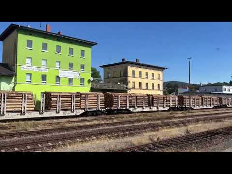 Dampfsonderfahrt - Einfahrt in Furth im Wald aus dem Zug.