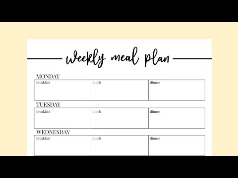 Slimming World Weekly Meal Plan for wc. 27.07.2019