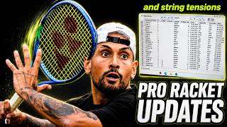 The lastest tour racquet updates and string tensions