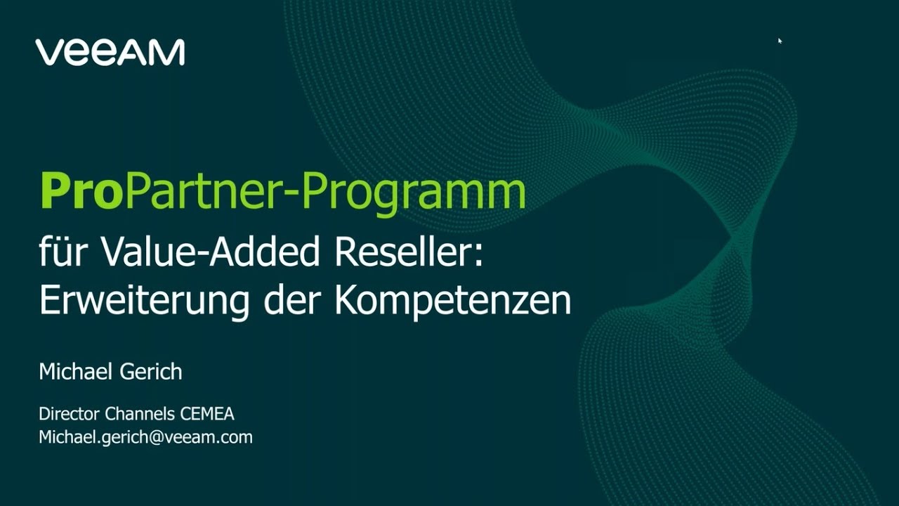 ProPartner-Programm für Veeam Value Added Reseller video